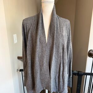 Athleta Gray Open-Front Cardigan